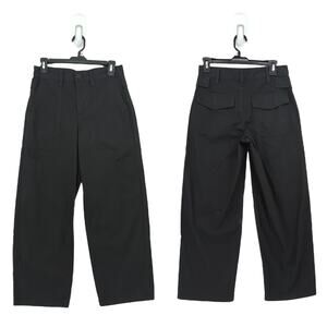 Agolde Women 24 Daria Utility Pants Black Lightweight Straight Leg Cropped Cargo